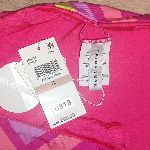 Trina Turk Reversible French Bikini Bottom Size 12 Womens - Picture 5 of 5